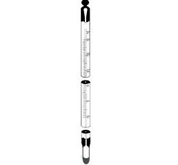 PREC.LOW.TEMP.LAB.THERMOMETERS, YELLOW   ENAMELLED, DIFFICO-GRAD,ORGANIC LIQUIDS   -50+30|C, DIA.6-7