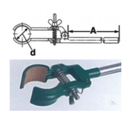 Retort clamp, stainless steel green lacquered,   lengt
