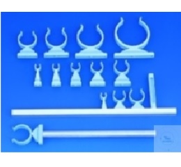 LABORATORY CLIPS,MADE OF PLASTIC,  DELRIN, CLEAR BLUE,