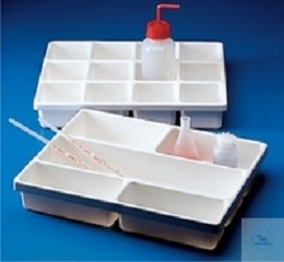 TRAY, WITH 5 DIFFERENT STORAGE SHELVES,   PVC, 410 X 3