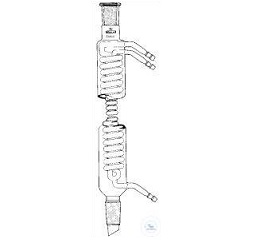 CONDENSERS WITH 2 COOLING  COILS, CONE ST 29/32, SOCKET  ST 29/32, JACKET LENGTH: 250 MM  