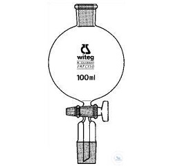 DROPPING FUNNELS, ROUND BOTTOM, UNGRADUATED,   ST-STOPCOCK W. SCREW-THREAD RETAINING NUT, 500 ML,   