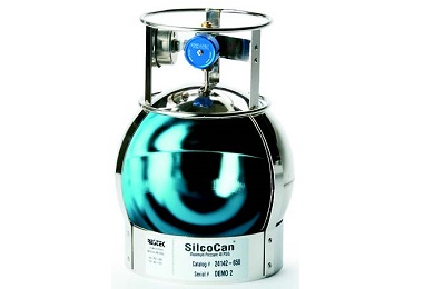 SilcoCan 罐 Siltek 1/4 阀＋<em>压力表</em> 1L SilcoCan Canister 1 Liter w/Gauge and Siltek Treated 1/4