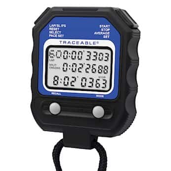 Traceable 60-Memory Digital Stopwatch with Calibration