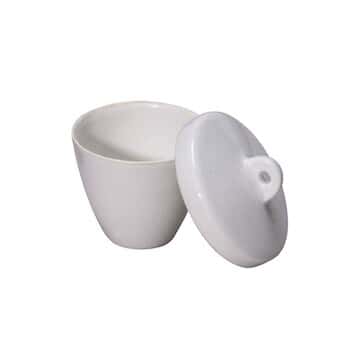 Cole-Parmer High-Form Crucible with Cover, Porcelain; 
