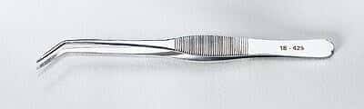 Aven Tools Tweezers, stainless steel, curved tips and 