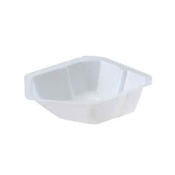 Cole-Parmer Polystyrene Weighing Dishes with Pour Spout, White, 240 mL, 500/Cs