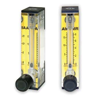 Masterflex Variable-Area Flowmeter, Direct Reading, Acrylic Housing and Brass Fittings with valve, 2.75 L/min Nitrogen