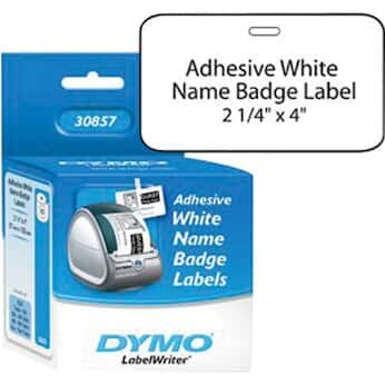 Dymo 30857 Name Badge, 250 Labels Per Roll, One Roll/Pack