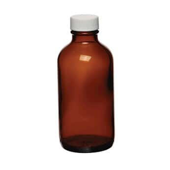 Cole-Parmer Bottle, Amber Boston Round, 8 oz, 24/cs