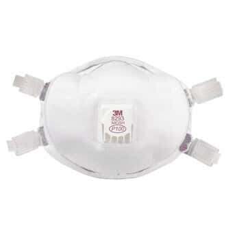 3M 8293 Specialty Particulate Disposable Respirators, P100, Cool Flow valve