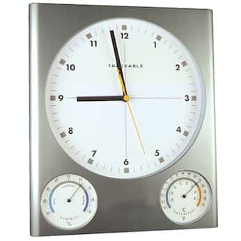 Traceable Analog Wall Clock with Temperature, Humidity