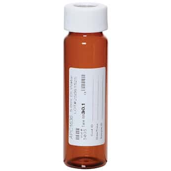 Cole-Parmer APC1668 Amber VOA Vials, 40 mL, Open-Top Cap, Tare Weight, 3 mg Sodium thiosulfate; 72/Cs