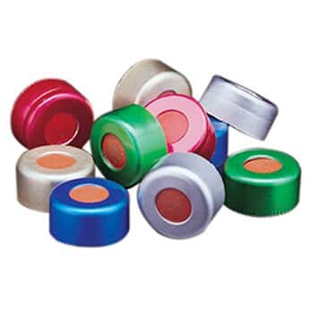 Cole-Parmer Aluminum Seals, Blue, PTFE/Red Rubber Liner, 11 mm; 100/pk