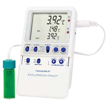 Traceable Excursion-Trac™ Datalogging Thermometer with Calibration; 1 Vaccine Bottle Probe
