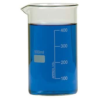 Borosil BG1060-500 Tall-Form Glass Beaker; 500 mL, 6/P