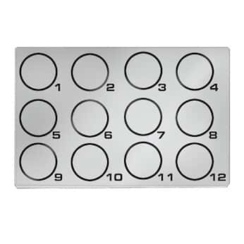 Masterflex Printed Agglutination Slide, 12 circles, not numbered; 144/pk