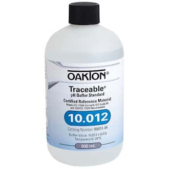 Oakton NIST-可追溯 pH 缓冲液标准溶液, pH 10; 500 mL