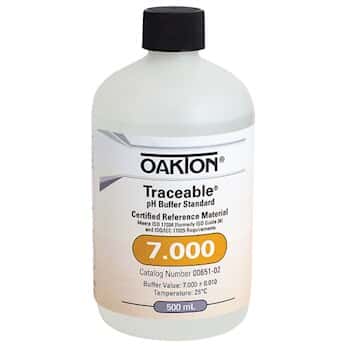Oakton NIST-可追溯 pH 缓冲液标准溶液, pH 7; 500 mL