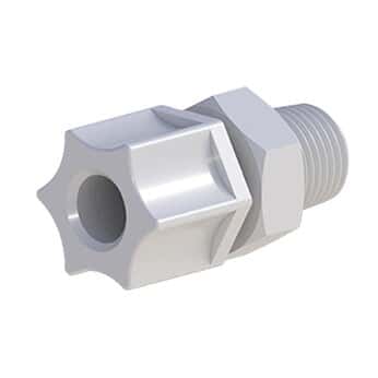 Cole-Parmer VapLock™ Fitting, Polypropylene, Straight, Compression to Threaded Adapter, 3/8