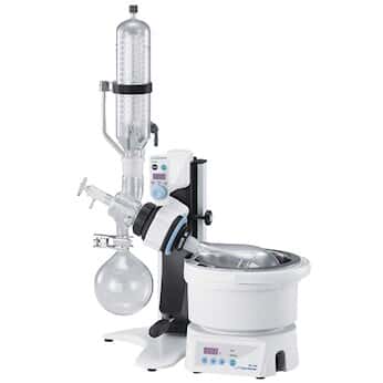 Cole-Parmer Rotary Evaporator System w/ Manual Lift, vertical condenser & water/oil heating bath to 180 deg C, 115 VAC