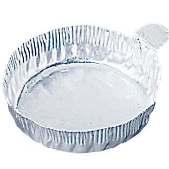 Cole-Parmer 70 mm Aluminum Crimpled-Walled Weighing Dishes with Tab, 80 ml, 1000/Cs