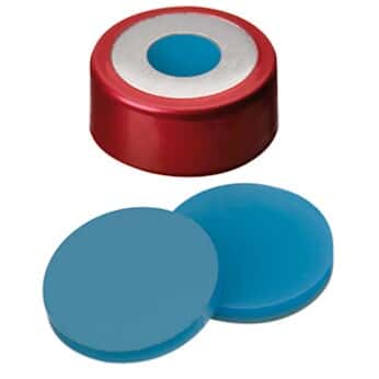 Kinesis Red Aluminum/Stainless Steel, Magnetic Crimp Cap, 20 mm Dia., UltraClean™ Silicone/PTFE Septum; 1000/pk