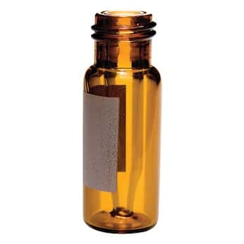 Kinesis Vial, 0.35 mL, Amber Glass with Fused Insert and Label, 9 mm Short Thread; 100/pk