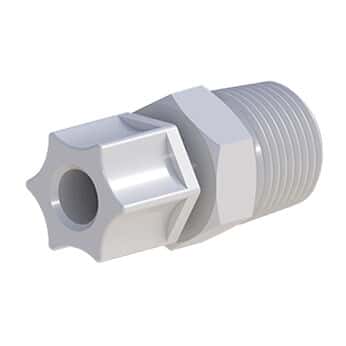 Cole-Parmer VapLock™ Fitting, Polypropylene, Straight, Compression to Threaded Adapter, 3/8
