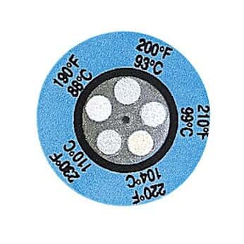 Digi-Sense Irreversible 5-Point Round Temperature Label, 190-230F/88-110C; 25/Pk