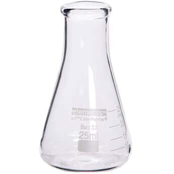 Cole-Parmer elements EL Erlenmeyer Flask, Glass, 25 mL