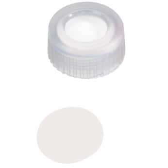 Kinesis  Short Thread Cap, 9mm, Open Transparent Polypropylene, PTFE Septa; 1000/pk