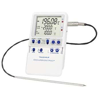 Traceable Excursion-Trac™ Datalogging Cryogenic Thermometer with Calibration; 2 Stainless Steel Probes