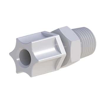 Cole-Parmer VapLock™ Fitting, Polypropylene, Straight, Compression to Threaded Adapter, 5/16