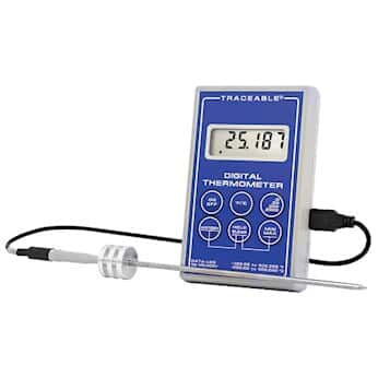 Traceable Scientific Single-Input RTD Thermometer with Calibration; Penetration Probe with Handle