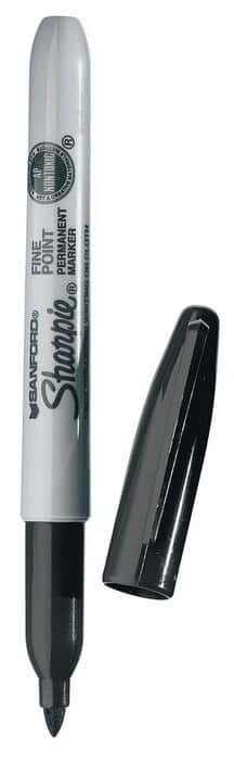 Sharpie SAN-30001 Fine Point Permanent Markers, Black; 12/Pk