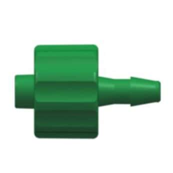 Value Plastics MTLL220-4 Fitting, Green Nylon, Male Luer Integral Lock Ring to Hose Barb, 3/32