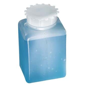 Cole-Parmer Graduated Square HDPE Wide-Mouth Bottle, 2000 mL; 6/Pk