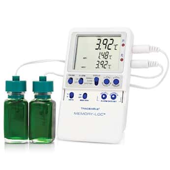 Traceable Memory-Loc™ Datalogging Thermometer with Calibration; 2 Bottle Probes