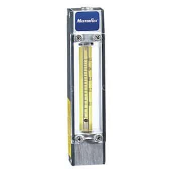 Masterflex Variable-Area Flowmeter without Valve, Direct-Reading, Aluminum Fittings, 65-mm Scale; 7 mL/min Air