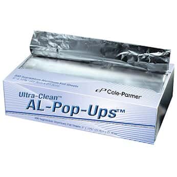 Cole-Parmer Ultra-Clean Premium Aluminum Foil, Pop-Up 