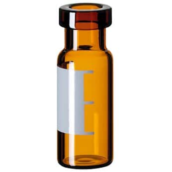 Kinesis Crimp Vial, Amber Glass, 2 mL, 11 mm, Silanized/Label; 1000/pk