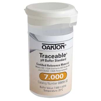 Oakton Traceable® One-Shot™ Buffer Solution, Clear, pH 7.000; 6 x 100 mL Vials