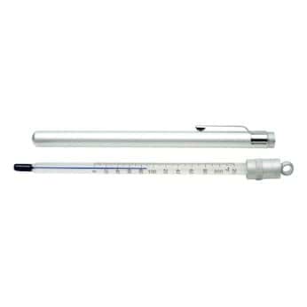 Digi-Sense Pocket Liquid-In-Glass Thermometer; -30 to 120F, Closed Metal Case, Organic Liquid Fill