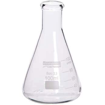 Cole-Parmer elements Erlenmeyer Flask, Glass, 125 mL, 12/pk