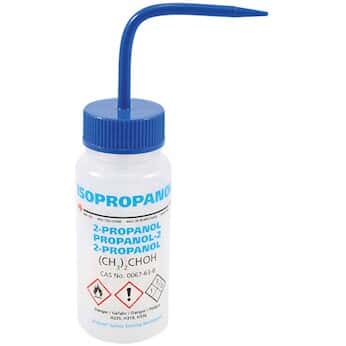 Dynalon Venting Multi-Language Labeled Safety Wash Bottle, LDPE, Isopropanol, 250 mL, 5/pk