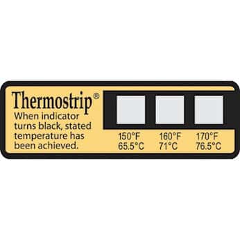 Digi-Sense Irreversible Thermostrip Disinfection Indicator, 150-170F/65-77C; 16/Pk