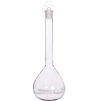 Cole-Parmer elements Volumetric Flask, Glass, with Pla