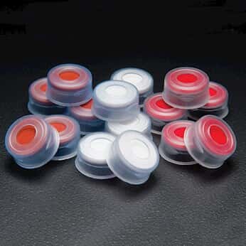 Cole-Parmer Snap Top Cap, Clear, PTFE/Red Butyl Rubber Liner, 11 mm; 100/pk