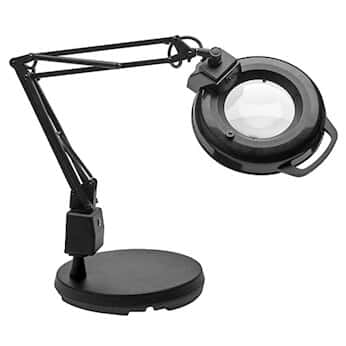 Electrix LED Illuminated Magnifier, Articulating arm, Weighted base, 2.25x magnification, 30